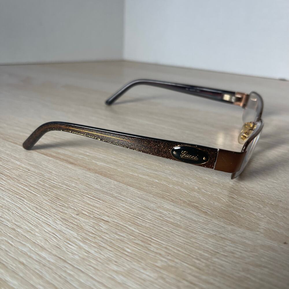Gucci GG2777 CCI Eyeglasses Brown Glitter Rectangular 54-16-130 - Picture 9 of 9